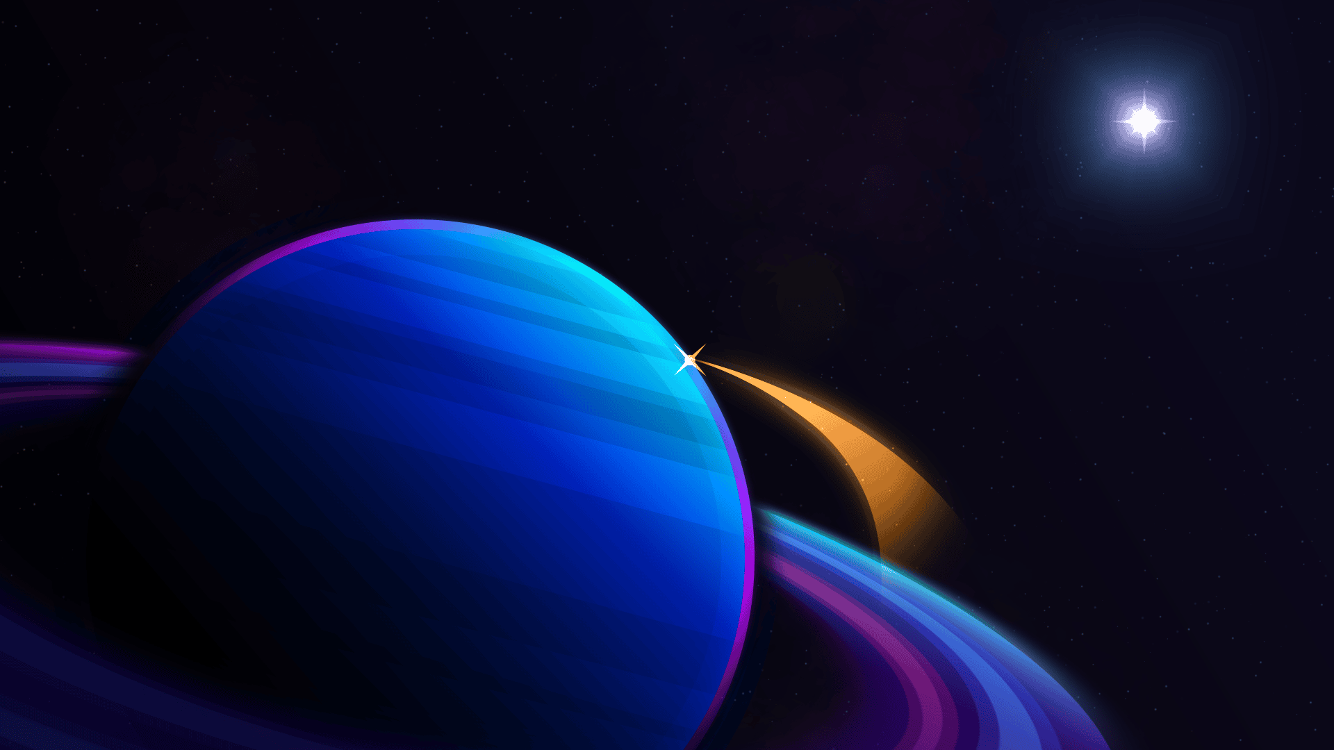 Illustration of a blue gas giant